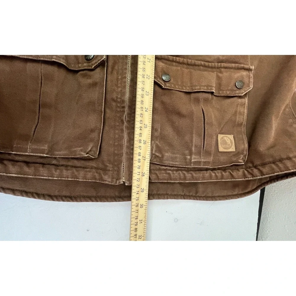 Berne Men's Canvas Sherpa Vest Size 2XL Brown Heavy Weight Barn Coat Workwear